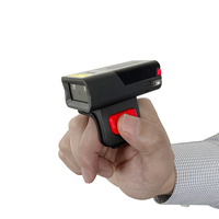 MEFERI MS300R - Mini Lector de Códigos de Barras Inalámbrico, Escáner de Anillo Portátil para Llevar en el Dedo