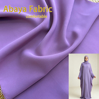 Tissu Abaya en polyester mat doux Nida 135 g/m², largeur extra-large pour robe musulmane