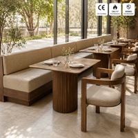 Ensemble de banquettes de restaurant personnalisées ignifuges et rembourrées, prix d'usine, style vintage, durables et éco-responsables pour l'intérieur