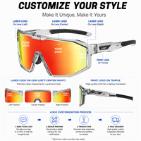 2026 Vente en Gros Usine Personnalisable Grandes Lunettes de Moto/Vélo Protection UV Lentille Polarisée Étanche Monture Pleine en PC