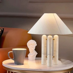 Lámpara de mesa de mármol minimalista moderna, E27 LED, 220V, control de interruptor para sala de estar, dormitorio, decoración de cabecera - Product Image 2