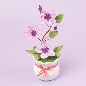 Fleur de Clematis en Crochet Faite à la Main, Vente Chaude, pour Décoration Maison & Voiture, Fête des Mères, Pâques, Halloween - Product Image 1