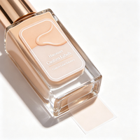 Etiquetas Personalizadas para Botellas de Base de Maquillaje Haoxuan, Adhesivos Transparentes de PET con Impresión UV Localizada con Tinta Blanca para Envases de Cosméticos