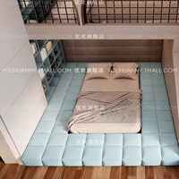 Lit mezzanine de grande taille, style lit superposé, design personnalisé pour chambre d'enfant, lit intégré haut et bas avec étagère