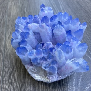 Vente en gros de cristaux naturels de guérison, pierres précieuses, grappe de <span class=keywords><strong>quartz</strong></span> <span class=keywords><strong>fantôme</strong></span> bleu pour la décoration - Product Image 1