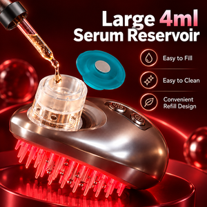 Peine de Masaje Multifuncional para el Cuero Cabelludo con Vibración, Luz Roja de 660nm y Administración de Suero, 3 Niveles - Product Image 3