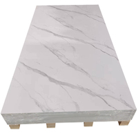 Plaque de marbre PVC brillante 1220x2440mm 3mm pour la décoration murale de la chambre et du salon, imperméable, ignifuge, écologique