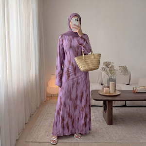 Nuova Abaya Estiva 2026, <span class=keywords><strong>Abbigliamento</strong></span> <span class=keywords><strong>Islamico</strong></span> <span class=keywords><strong>Femminile</strong></span>, Jersey Morbido Stampato, Abaya Elegante e Modesta con Cintura per Donne Musulmane - Product Image 5