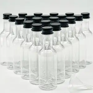 Hoge Kwaliteit 50 Ml 120 Ml 150 Ml Transparante Pet Plastic Wijn Fles Whisky Fles Kogel Fles Aluminium Cover