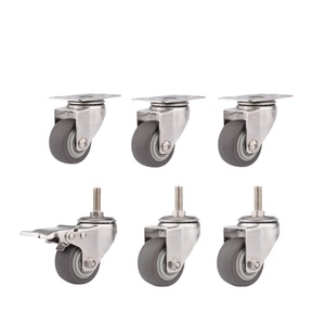 Mittelschwere 2-Zoll-Edelstahl-TPR-Verriegelungs-Lenkrollen 304/316 mit OEM-Unterstützung für Bremssteif-Hohl rollen - Product Image 5