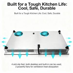 Cuisinière à <span class=keywords><strong>induction</strong></span> double électrique magnétique à commande tactile 220-240V 2 foyers - Product Image 4