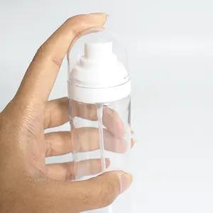 Wholesale 100ml 130ml 160ml Plastic Cosmetic Spray Pump Bottle Cylinder Shape Transparent Pet Mist Spray Packaging