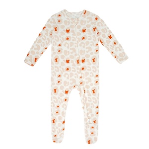Bebé recién nacido Onesie Pijamas de bambú Ropa de bebé de algodón orgánico Venta al por mayor Mamelucos de primavera y otoño con <span class=keywords><strong>cremallera</strong></span> - Product Image 1