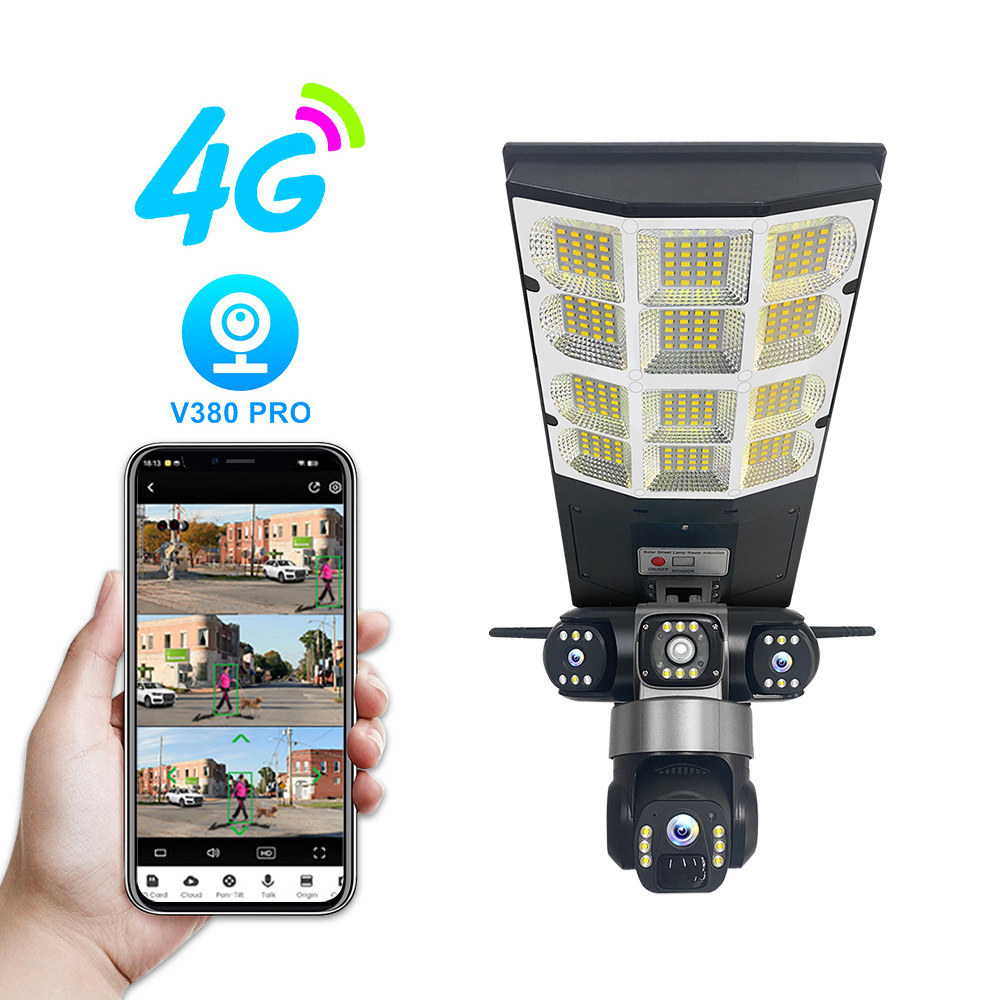 Уличный свет V380 Беспроводная 4G Солнечная камера с двойным объективом уличная водонепроницаемая карта памяти ночного видения камера слежения за движением человека