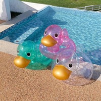 Nouvelle conception de bouée gonflable transparente en forme de canard pour enfants