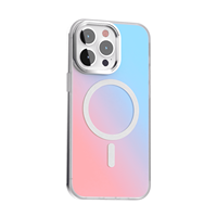 Étui de chargement sans fil antichoc à finition miroir, magnétique puissant IMD, effet caméléon coloré, pour iPhone 17 18 16 15 14 13 12 11