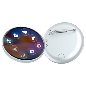BJ 01 1.5 Inch <b>Smart</b> <b>Electronic</b> Badge With Photo Display Touchscreen 128X128 TFT Screen USB Rechargeable Wearable Pin - Product Image 1