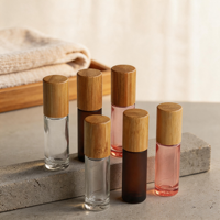 Vente en gros de flacons à bille en verre avec bouchon en bois et bambou de 3 ml, 5 ml, 10 ml, pour l'aromathérapie, les voyages, les bricolages