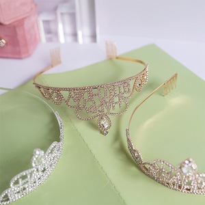 Accessoires de mode pour la tête : Couronne de mariée, <span class=keywords><strong>serre</strong></span>-tête princesse en cristal, style rétro romantique - Product Image 6