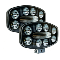 Nouvelle lampe de travail LED rectangulaire 9 pouces 60W, DRL ambre, étanche IP67, 12-48V, 6000lm, en aluminium moulé sous pression, pour camion