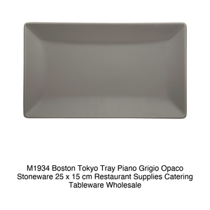 Plat de service Boston / Tokyo 25 × 15 cm en grès gris mat M1934 - Product Image 2