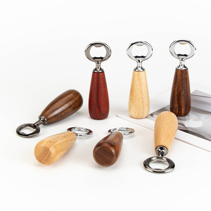 Solid Wood Bottle Opener Stainless Steel Handle Portable Beer Opener For Home Use - Product Image 1