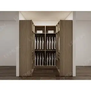Chinese oak vanilla and nude assemble portable open baby kids modern customized style solid wooden wardrobes closet