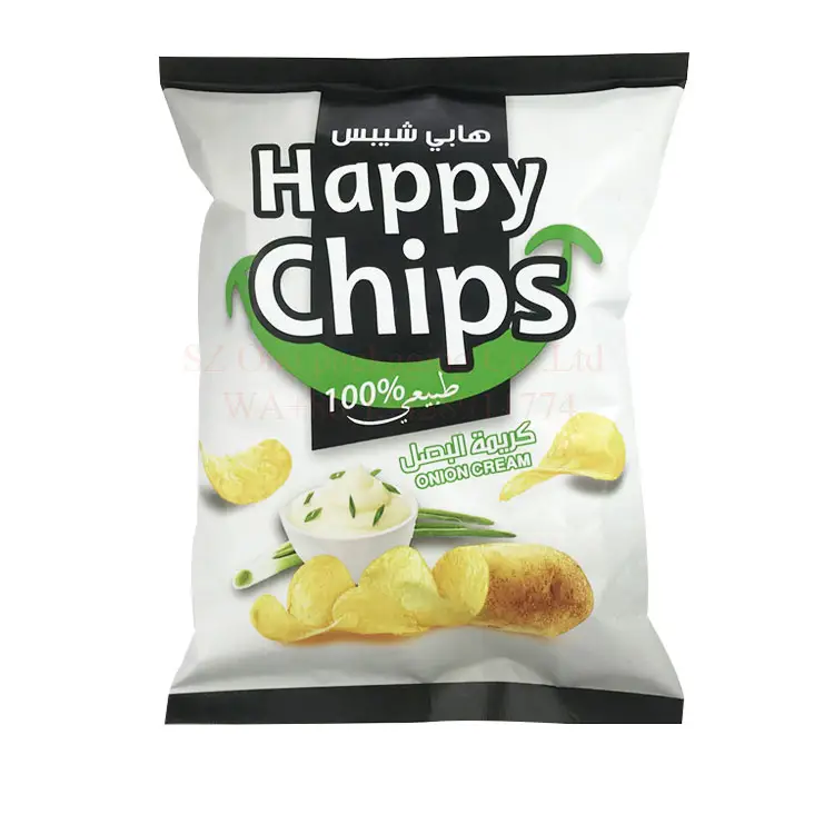 Custom Printed Snack Food Packaging roll Film with Aluminum Foil Lined Potato Chips Packaging Plantain Chips Bag Package