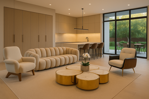 Villa Combination Modern <b>Wooden</b> <b>Frame</b> Fabric Single <b>Sofa</b> Chair Simple Module Lounge <b>Sofa</b> Living Room Hotel Apartment - Product Image 3