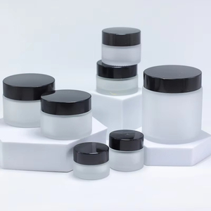 Envase Cosmético Esmerilado de 5/10/15/20/25/30/50/60/100g, Tarro de Vidrio Transparente Mate para Crema Facial con Tapa Dorada Rosa - Product Image 2