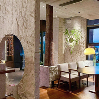 Tuile de pierre artificielle flexible en travertin, design moderne OEM, mur décoratif, pierre naturelle découpée sur mesure pour application hôtelière