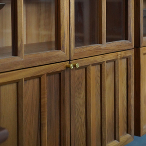 Armoire de rangement multifonctionnelle contemporaine en teck birman, gain de place, 5+ tiroirs, étagères pour salon, cuisine, bureau, hôtel - Product Image 5