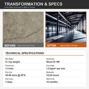 <span class=keywords><strong>Peinture</strong></span> époxy auto-nivelante pour sols, revêtement luxueux sans joint pour cuisine, salon, <span class=keywords><strong>chambre</strong></span>, béton - Product Image 4