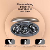 Earbud MD538 gigi biru tidur, earphone nirkabel antiair tidak terlihat, Headphone TWS konduksi tulang suara HIFI
