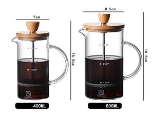 Machine à café domestique 400 ML 800 ML, presse à café en <span class=keywords><strong>verre</strong></span>, <span class=keywords><strong>cafetière</strong></span> à piston pour barista - Product Image 6