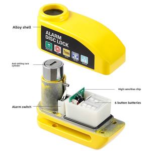 Candado Antirrobo de Seguridad para Motocicleta, Bicicleta, Bicicleta Eléctrica y Scooter, Metálico, Impermeable, con Cable Recordatorio para Disco, Venta al Por Mayor - Product Image 6