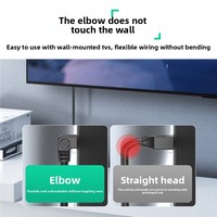 Kabel Ethernet Cat5e 100 Mbps RJ45 Sudut Kanan 26AWG Tembaga Murni Pilihan Multi-Arah Model Set-Top Box Pra-Rakit