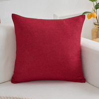 Housses de coussin carrées en polyester et lin tissé uni, réutilisables, personnalisables, pour hôtels et usage domestique – Vente en gros