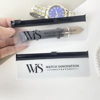 Correa de reloj de plástico transparente de PVC, bolsa con cremallera única impresa personalizada, accesorios de bolsa Diy con cierre automático para correa de reloj