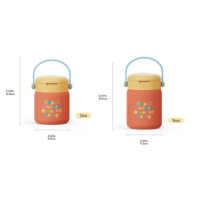 Bocal alimentaire portable en acier inoxydable à motif écossais Hong Ling, isotherme sous vide, pour soupes, étanche et anti-fuite, idéal pour l'extérieur