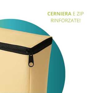 Sac à dos en tissu Oxford 55x17x78 cm avec fermeture éclair sur 3 côtés, bretelles réglables, couleur beige - Product Image 3