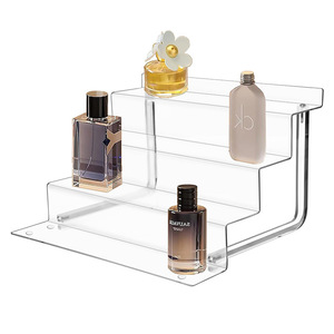Logo personnalisé 4 Niveaux Transparent Parfum En Forme De L Riser <span class=keywords><strong>Présentoir</strong></span> En Acrylique Escaliers <span class=keywords><strong>Présentoir</strong></span> pour Figurines Jouets - Product Image 1