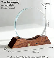 Vente en gros de médailles en verre gravées, ornements en cristal aérospatial lumineux imprimés en 3D avec couleur interne