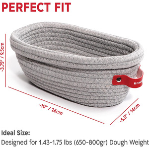 Commercio all'ingrosso di alta qualità cesto di prova del pane di cotone Set di cesti di fabbrica Supplie <span class=keywords><strong>grigio</strong></span> cesto di impermeabilizzazione - Product Image 5