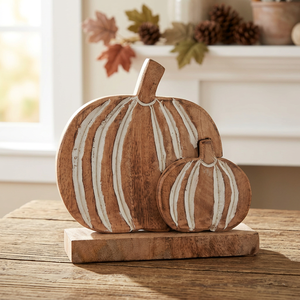 Wood Pumpkin Trivet Non Slip Heat Resistant Decorative <b>Table</b> Mat Irregular Wooden Coaster for Kitchen Dining Room - Product Image 3