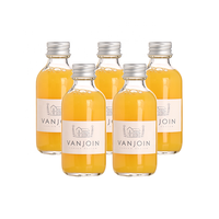 Vente en gros de petites bouteilles rondes vides pour l'emballage d'huile, 2 oz 60 ml, bouteilles en verre pour jus de gingembre avec couvercles