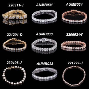 Plata de Ley 925 9K 10K 14K 18K oro Moissanite laboratorio crecido diamante zafiro rubí Esmeralda tenis pulsera cadena - Product Image 2