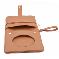 Fabricant OEM, logo personnalisé, pochettes organisatrices en cuir vegan pour femmes, kit de change portable, sac à langer