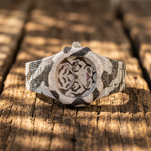 Reloj Mecánico de Lujo para Hombre con Esfera de Tigre, Diamantes Incrustados, Esqueleto, Acero Inoxidable, Analógico - Product Image 1