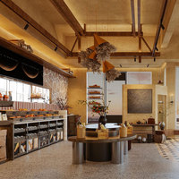 Vitrine de comptoir en verre LED personnalisée pour boulangerie, café, bar, présentoir pour pâtisserie, design de magasin, aménagement complet d'intérieur